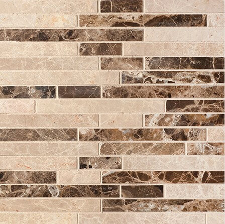 Colori Viva Emperador CV20087 Strips Mix.Polished Light  30,5x30,5 см Мозаика