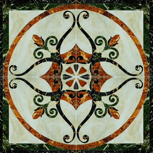 Infinity Ceramic Tiles Castello Fronzola Roseton Crema 120x120 Декор