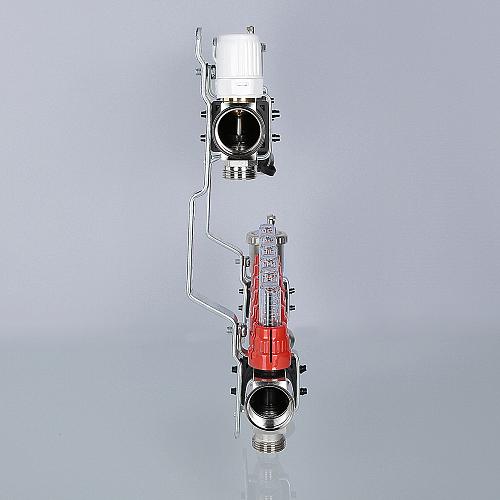 Valtec 1", 11 x 3/4", евроконус Коллекторный блок с регулировочными клапанами и расходомерами