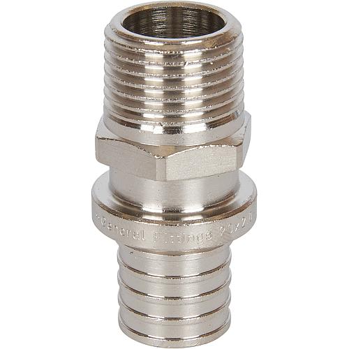 STOUT Переходник 20х2.0x1/2" с наружной резьбой никелированный для труб из сшитого полиэтилена аксиальный