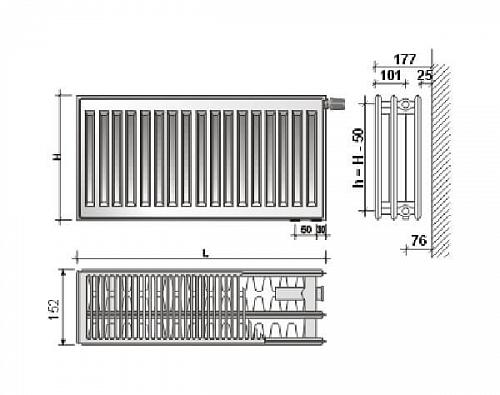 Purmo Compact С33 600x700 стальной панельный радиатор с боковым подключением