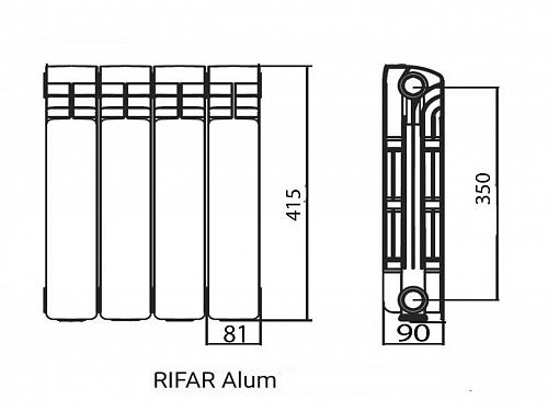 Rifar Alum 350 19 секции алюминиевый секционный радиатор