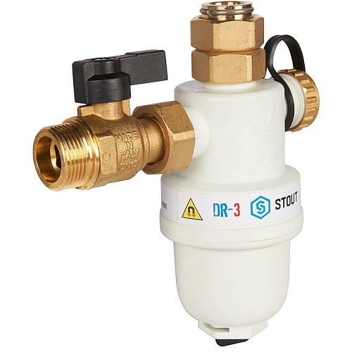 STOUT Фильтр-шламоотделитель G 3/4M-G 3/4RN-G 3/4M с магнитом для настенных котлов FW-0072-000020