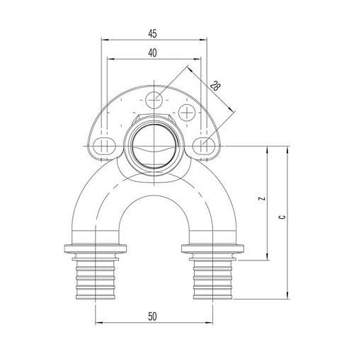 Проточный настенный угольник РЕХАУ 20/20-Rp 1/2 короткий RX+ арт. 14564041001