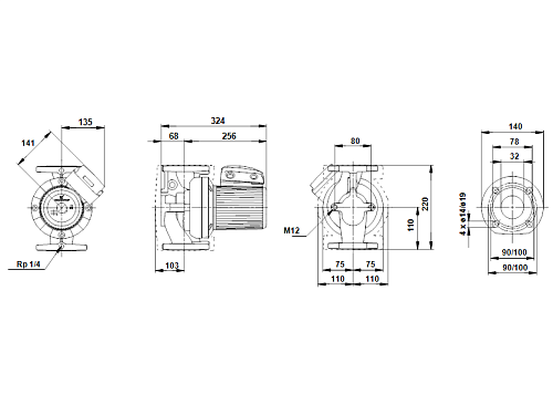 Grundfos 200 UPS 32/120 F /380V Циркуляционный насос