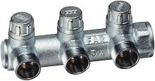 Far Запорный коллектор 3/4" с 3 отв. 1/2"НР, концевой. Трубная резьба евроконус.