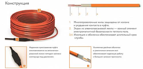 Теплолюкс Tropix ТЛБЭ 26 м - 520 Вт - нагревательный кабель для теплого пола