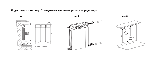 Rifar Alp Ventil 500 4 секции биметаллический радиатор с нижним левым подключением