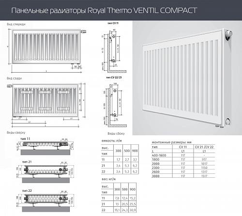 Royal Thermo Ventil Compact VC22 300x800