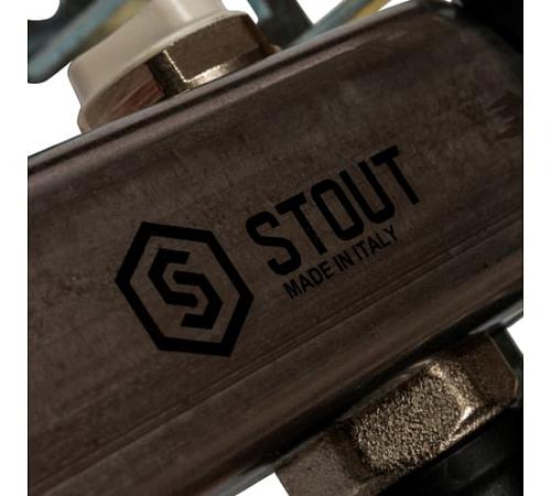 SMS 0932 000010 STOUT Коллектор из нержавеющей стали без расходомеров, с клапаном вып. воздуха и сливом 10 вых.