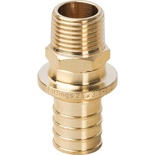 STOUT Переходник 25xR 1/2" с наружной резьбой для труб из сшитого полиэтилена аксиальный