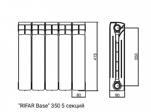 Rifar Base 350 - 17 секций биметаллический секционный радиатор 