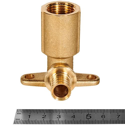 ROMMER Уголок настенный с длинным нарезным патрубком 16-G1/2 для трубы из сшитого полиэтилена осевой