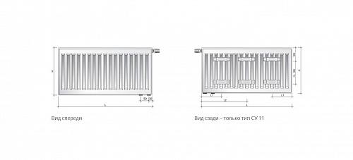 Purmo Ventil Compact CV21 600x800 стальной панельный радиатор с нижним подключением