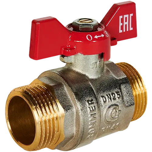 ROMMER Кран шаровой, НР/НР, ручка бабочка 1"