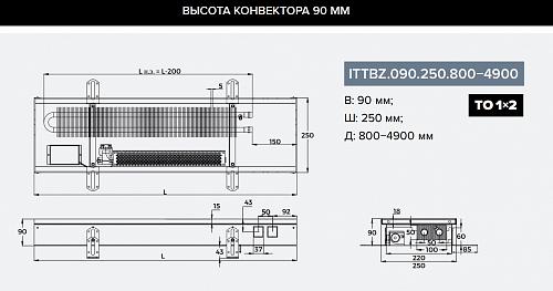 Itermic ITTBZ 090-2500-250 внутрипольный конвектор