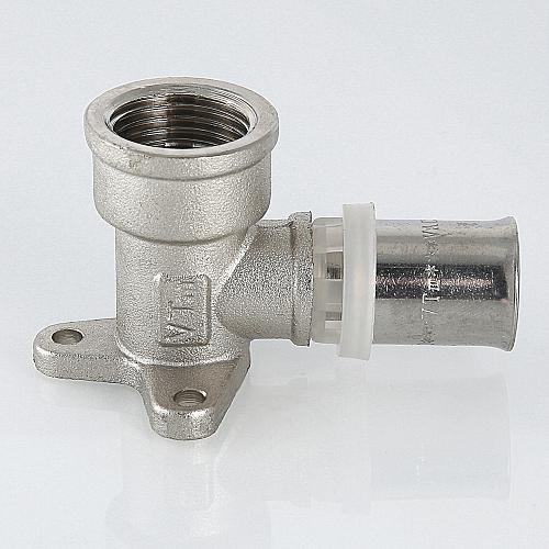 Valtec 20 мм х 1/2" Пресс-фитинг - угольник с креплением (водорозетка)