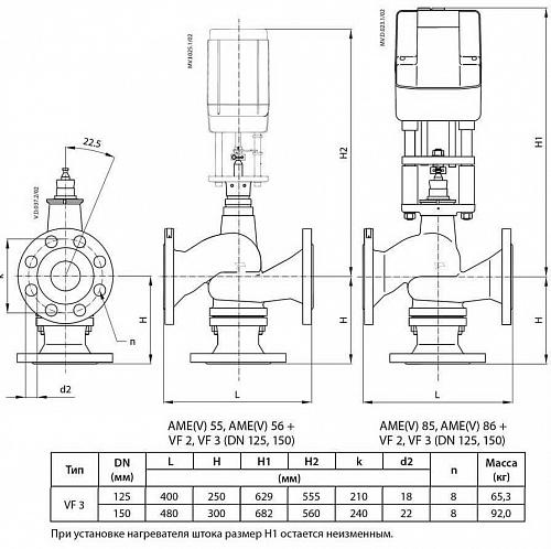 Danfoss VF 3 DN15 (065Z3351) Клапан регулирующий фланцевый Kvs-0,63 м3/ч