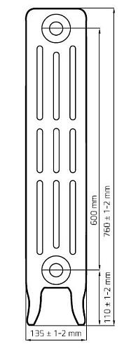 Radimax Derby 600 3 секции чугунный радиатор