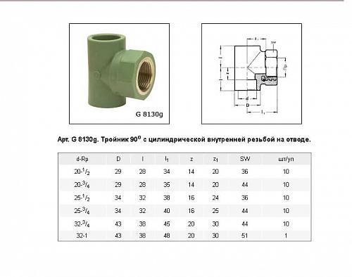 Baenninger Тройник ВР  25х 1/2