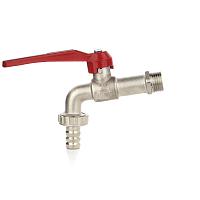 Elsen Кран шаровой сливной латунный угловой со штуцером 1/2", ручка - рычаг