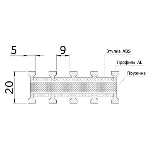 Решетка рулонная алюминиевая TechnoWarm PPA 250-4800 золото