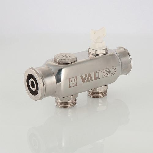 Valtec 1", 8 х 3/4" Коллектор 8 вых. из нержавеющей стали с межосевым расстоянием выходов 50 мм (евроконус)