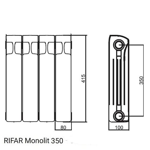 Rifar Monolit 350 07 секций биметаллический секционный радиатор