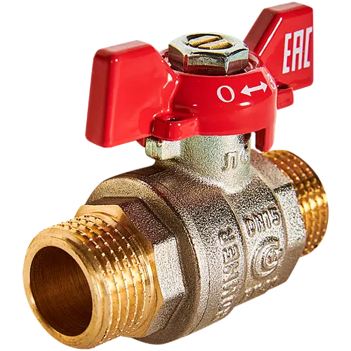 ROMMER Кран шаровой, НР/НР, ручка бабочка 1/2"