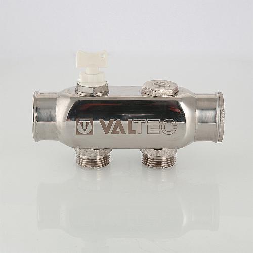 Valtec 1", 9 х 3/4" Коллектор 9 вых. из нержавеющей стали с межосевым расстоянием выходов 50 мм (евроконус)