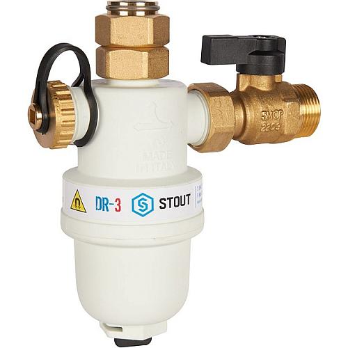 STOUT Фильтр-шламоотделитель G 3/4M-G 3/4RN-G 3/4M с магнитом для настенных котлов FW-0072-000020