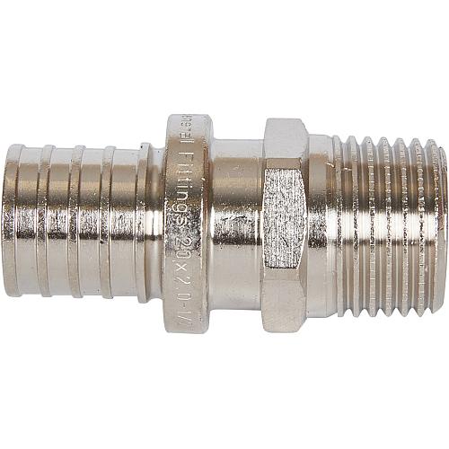 STOUT Переходник 20х2.0x1/2" с наружной резьбой никелированный для труб из сшитого полиэтилена аксиальный