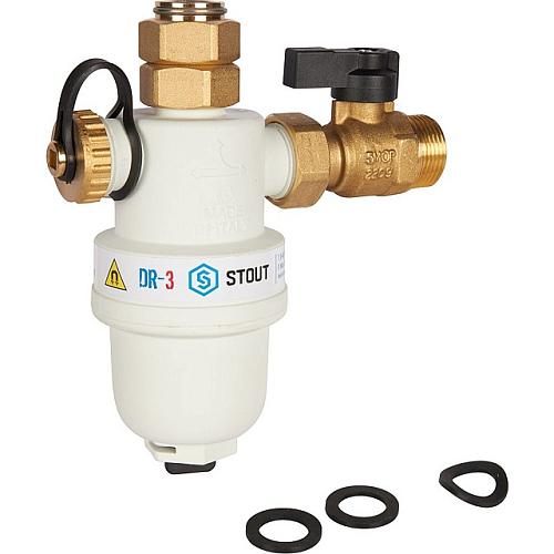 STOUT Фильтр-шламоотделитель G 3/4M-G 3/4RN-G 3/4M с магнитом для настенных котлов FW-0072-000020