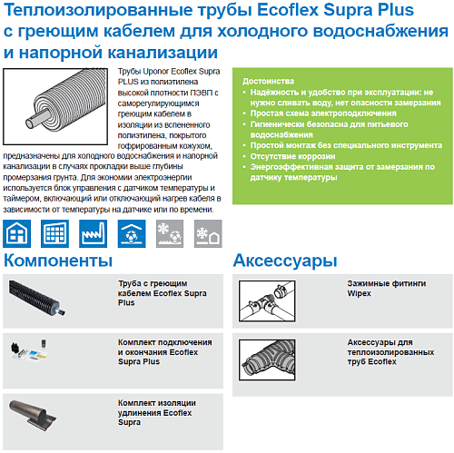 Труба Uponor Supra Plus (бухта 150м) 40x3,7 /90 для холодного водоснабжения и напорной канализации 1048689